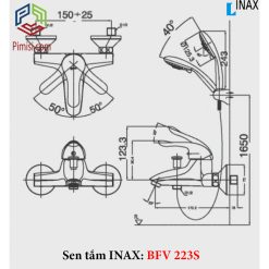 Bản vẽ kỹ thuật sen tắm nóng lạnh INAX BFV-223S