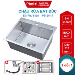 Chậu rửa bát inox mờ 1 hố Pimisi PB-6045 bán âm