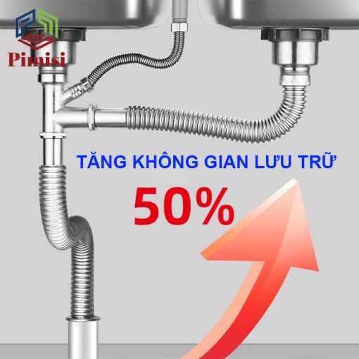Xifong bồn rửa chén inox 304 Pimisi PXP-41-2 tiết kiệm không gian tủ bếp