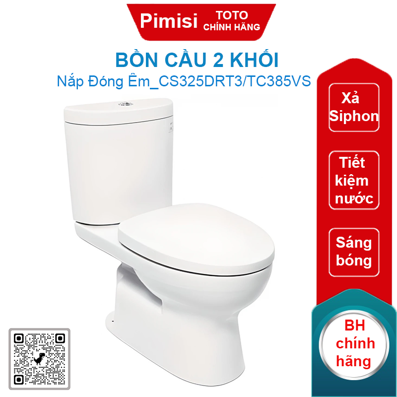 Bồn cầu 2 khối TOTO CS325DRT3/TC385VS