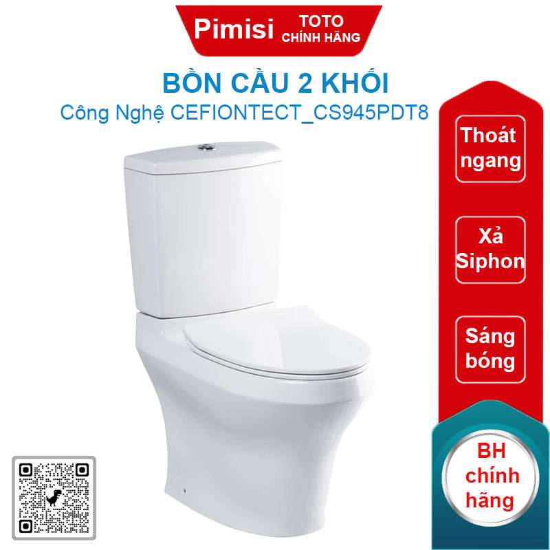Bồn cầu 2 khối TOTO CS945PDT8 thoát ngang
