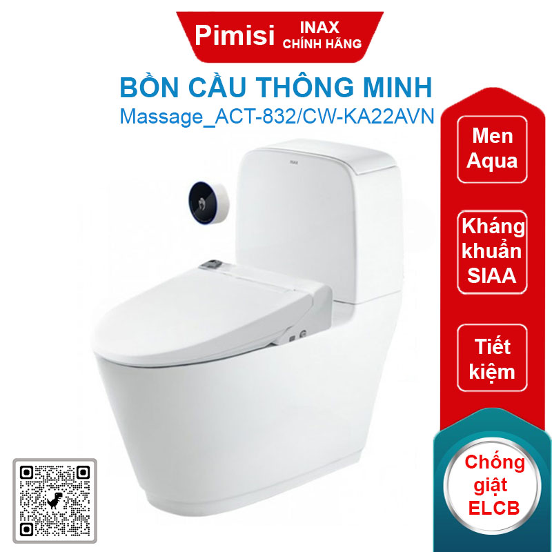 Bồn cầu Inax ACT-832/CW-KA22AVN nắp điện tử
