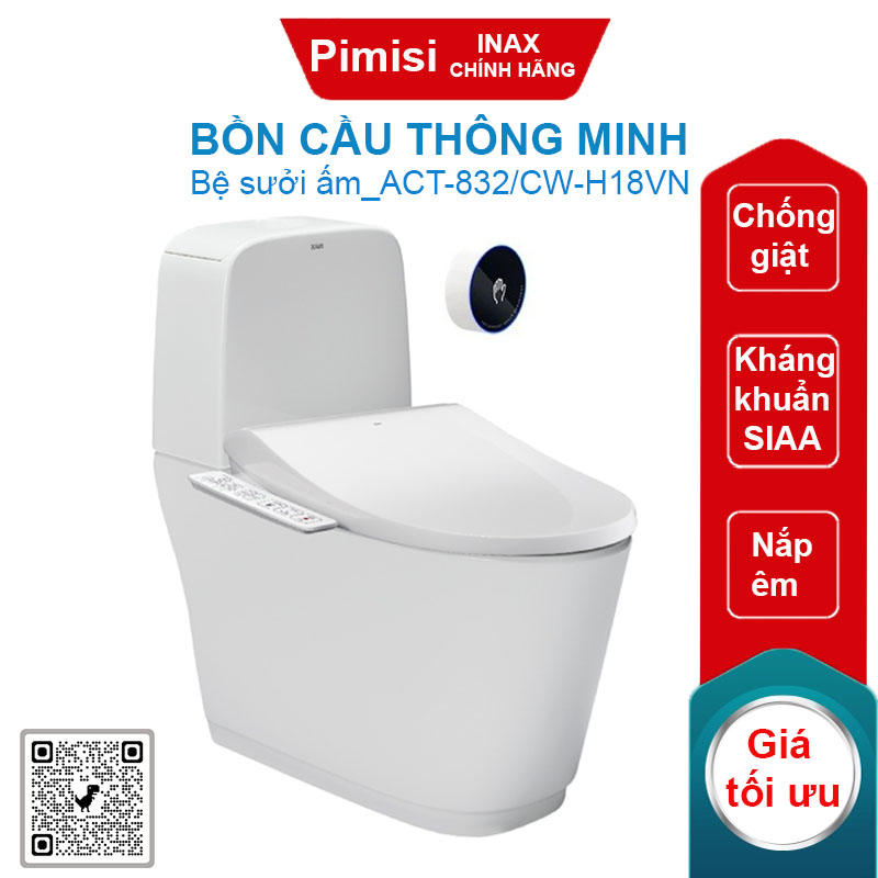 Bồn cầu Inax ACT-832/CW-H18VN nắp điện tử xả cảm ứng