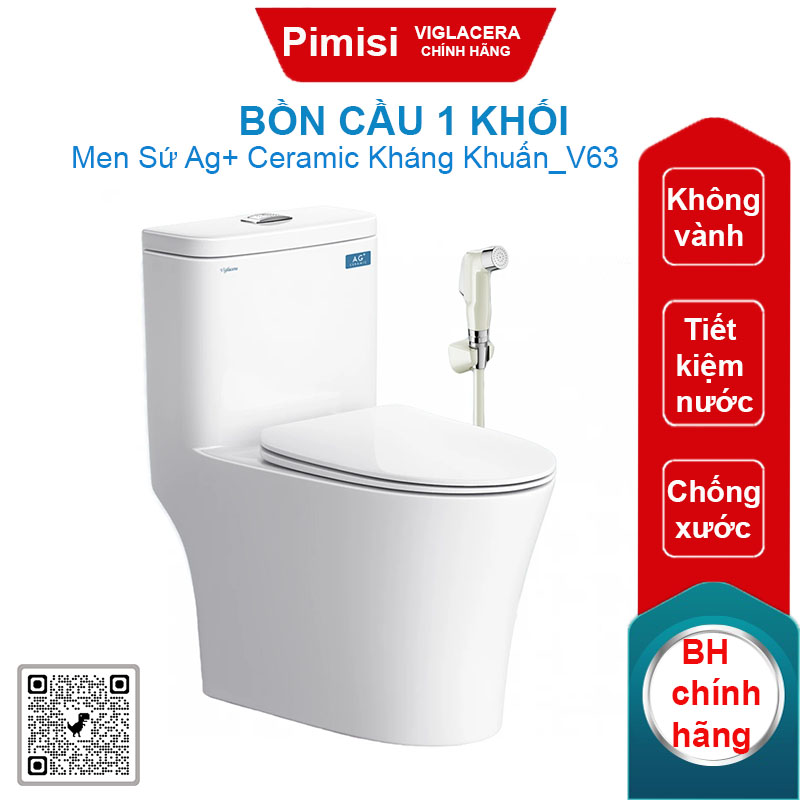 Bồn cầu một khối Viglacera V63+VG826 nắp êm V687