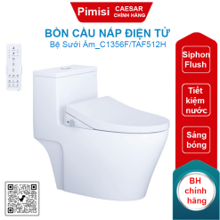 Bồn cầu nắp điện tử Caesar C1356F/TAF512H 1 khối