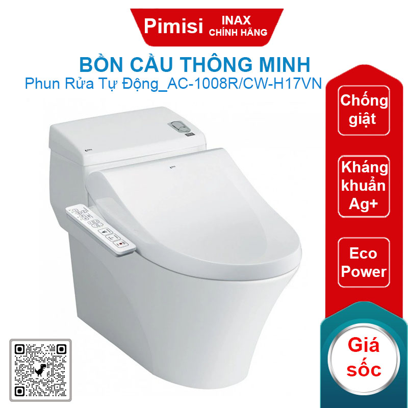 Bồn cầu nắp điện tử Inax AC-1008R/CW-H17VN phun rửa tự động