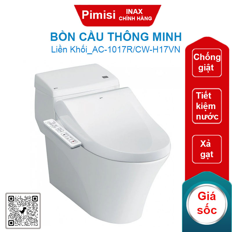 Bồn cầu nắp điện tử Inax AC-1017R/CW-H17VN tiết kiệm điện