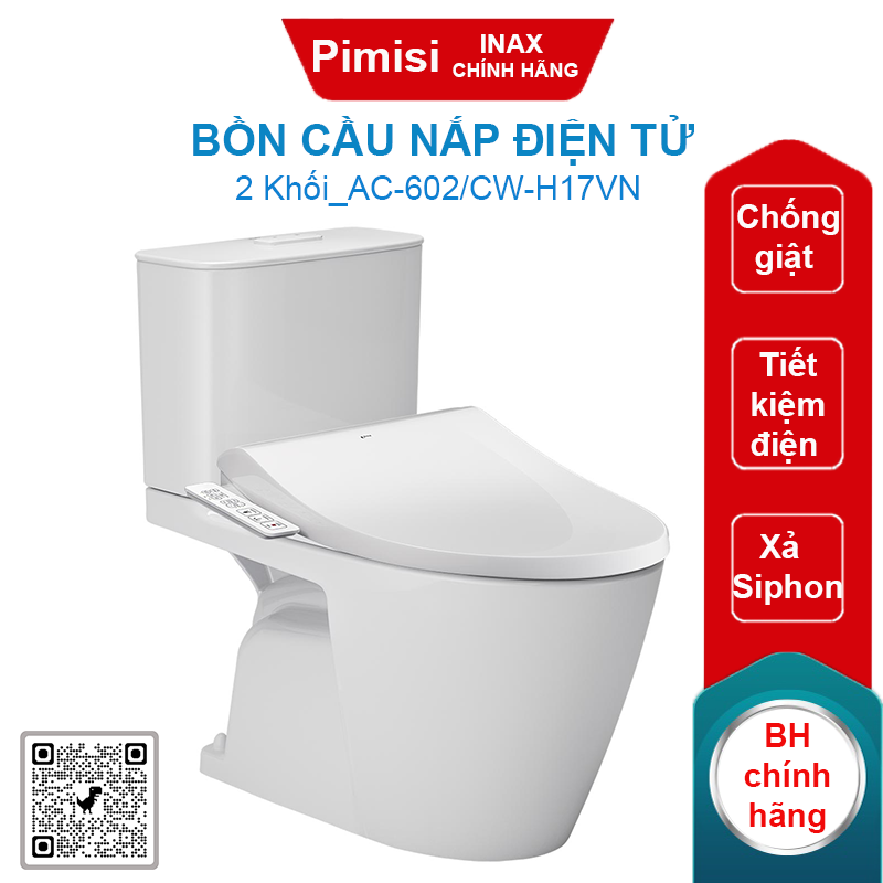 Bồn cầu nắp điện tử Inax AC-602/CW-H17VN tiết kiệm điện