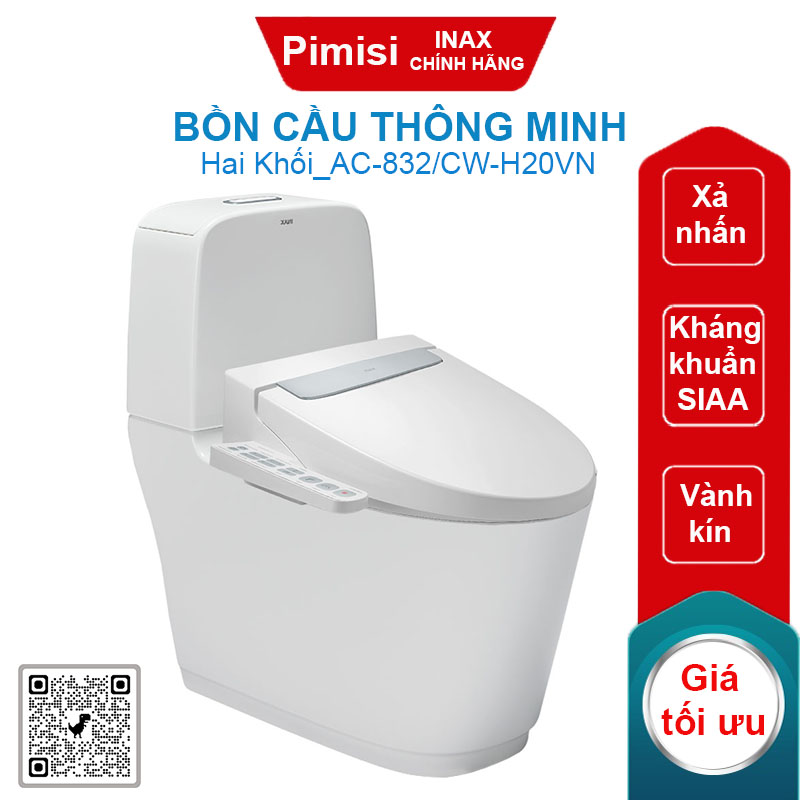 Bồn cầu nắp điện tử Inax AC-832/CW-H20VN Khử Mùi