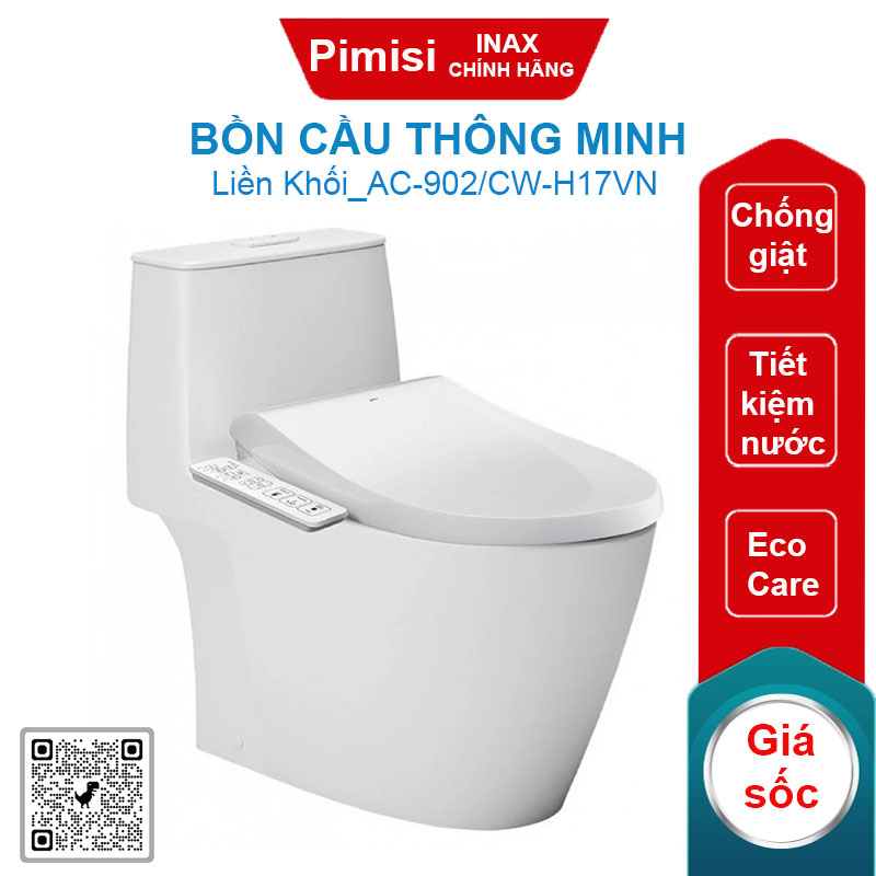 Bồn cầu nắp điện tử Inax AC-902/CW-H17VN tiết kiệm điện