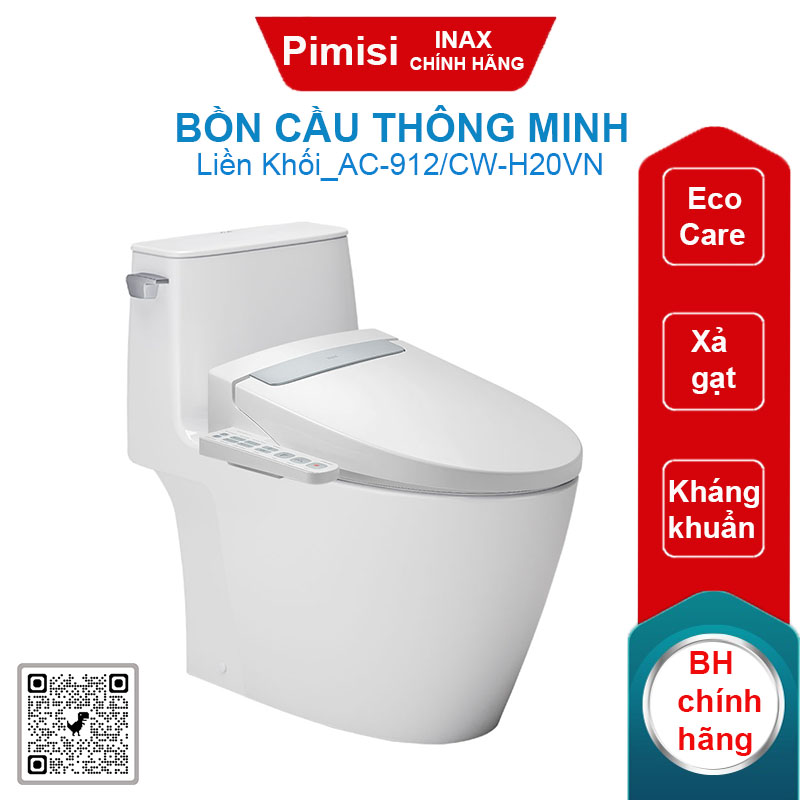 Bồn cầu nắp điện tử Inax AC-912/CW-H20VN xả gạt