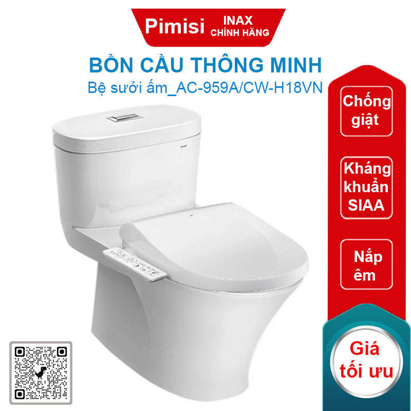 Bồn cầu nắp điện tử Inax AC-959A/CW-H18VN khử mùi nhanh