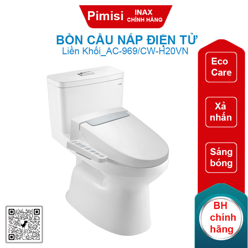 Bồn cầu nắp điện tử Inax AC-969/CW-H20VN xả nhấn