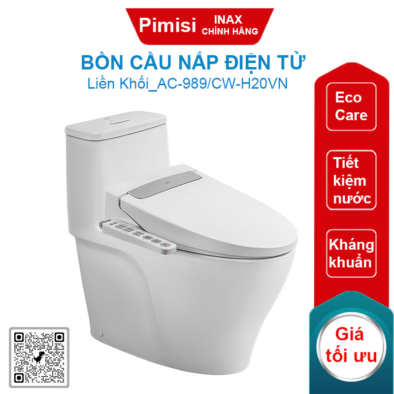 Bồn cầu nắp điện tử Inax AC-989/CW-H20VN khử mùi nhanh
