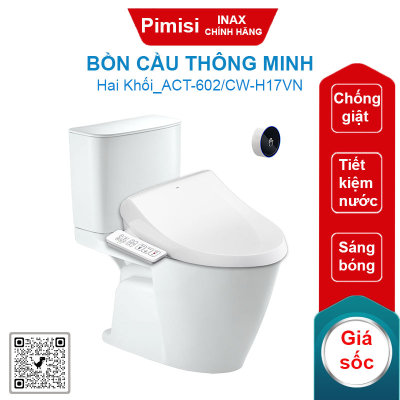 Bồn cầu nắp điện tử Inax ACT-602/CW-H17VN xả cảm ứng