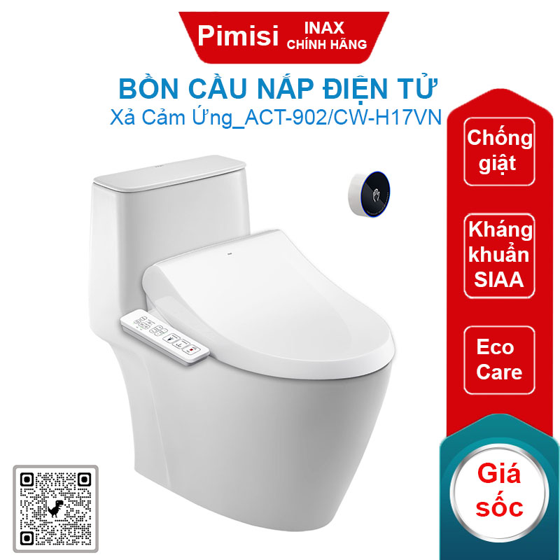 Bồn cầu nắp điện tử Inax ACT-902/CW-H17VN xả cảm ứng