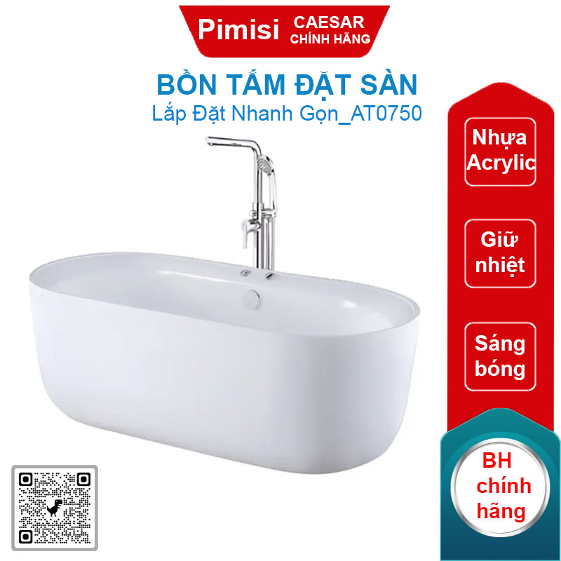 Bồn tắm đặt sàn CAESAR AT0750 1.5M