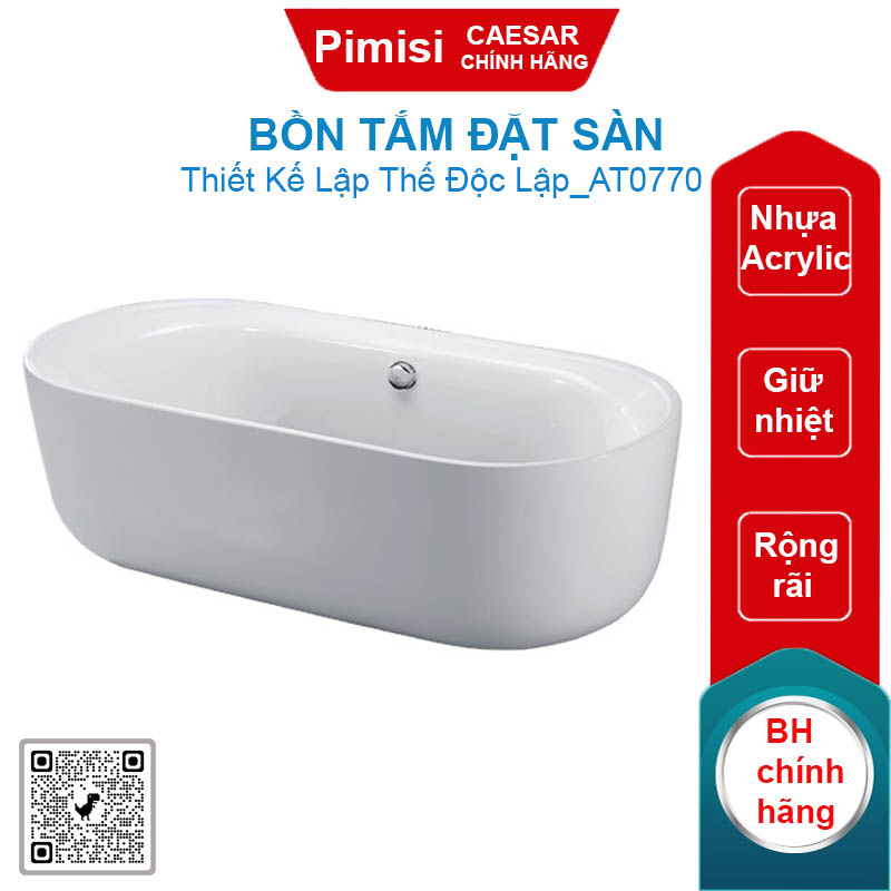 Bồn tắm đặt sàn CAESAR AT0770 1.75M