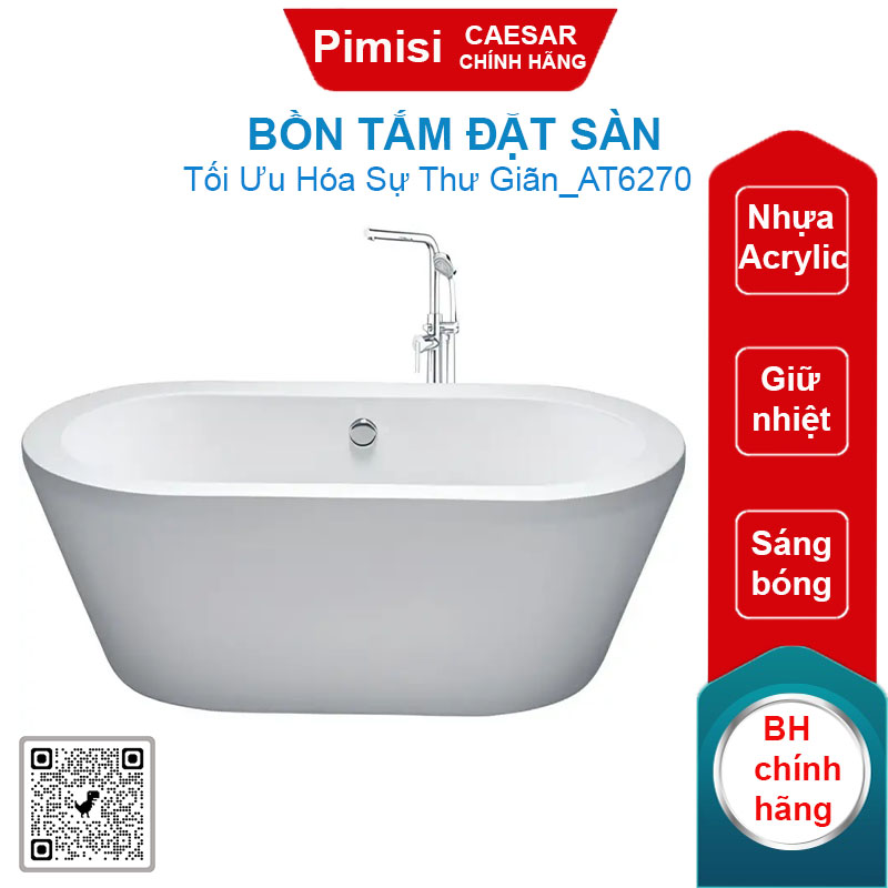 Bồn tắm đặt sàn CAESAR AT6270 1.7M