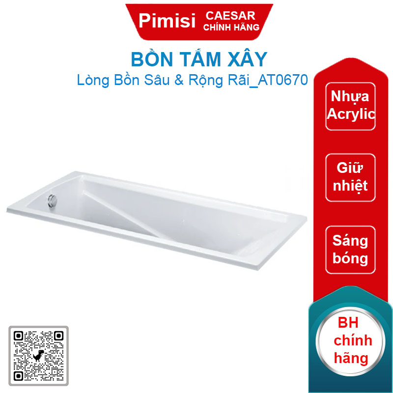 Bồn tắm xây Caesar AT0670 dài 1.7M
