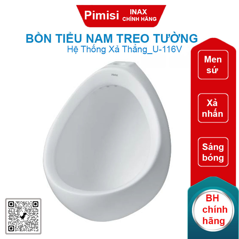 Bồn tiểu nam treo tường Inax U-116V