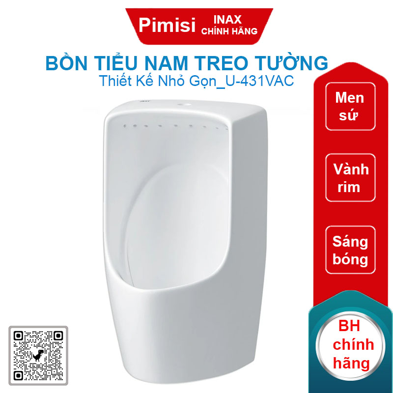 Bồn tiểu nam treo tường Inax U-431VAC cấp âm