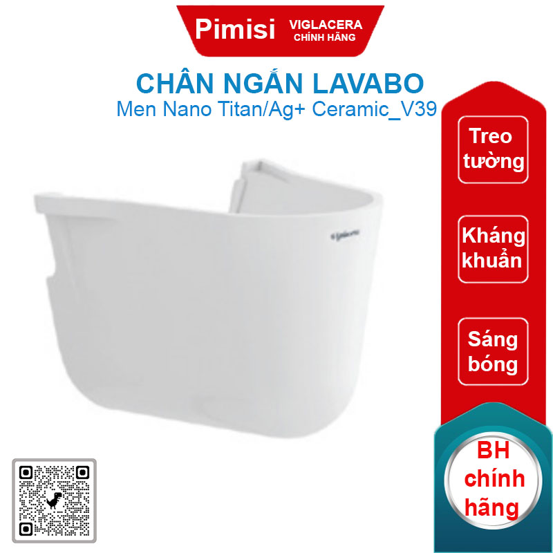 Chân ngắn lavabo Viglacera V39 treo tường