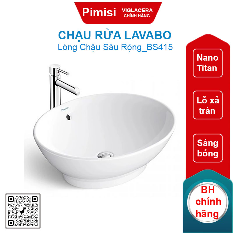 Chậu rửa lavabo Viglacera BS415 đặt bàn