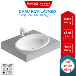 Chậu rửa lavabo Viglacera CD21 dương vành