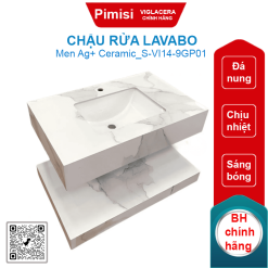Chậu rửa lavabo Viglacera S-VI14-9GP01 mặt đá 2 tầng