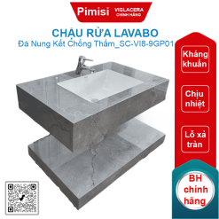 Chậu rửa lavabo Viglacera SC-VI8-9GP01 mặt đá 2 tầng