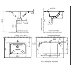 Alternative view of Chậu rửa lavabo Viglacera TS1 âm bàn