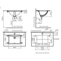 Alternative view of Chậu rửa lavabo Viglacera US1 âm bàn