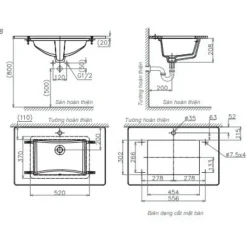 Alternative view of Chậu rửa lavabo Viglacera US2 âm bàn