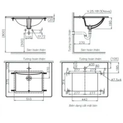 Alternative view of Chậu rửa lavabo Viglacera US3 âm bàn