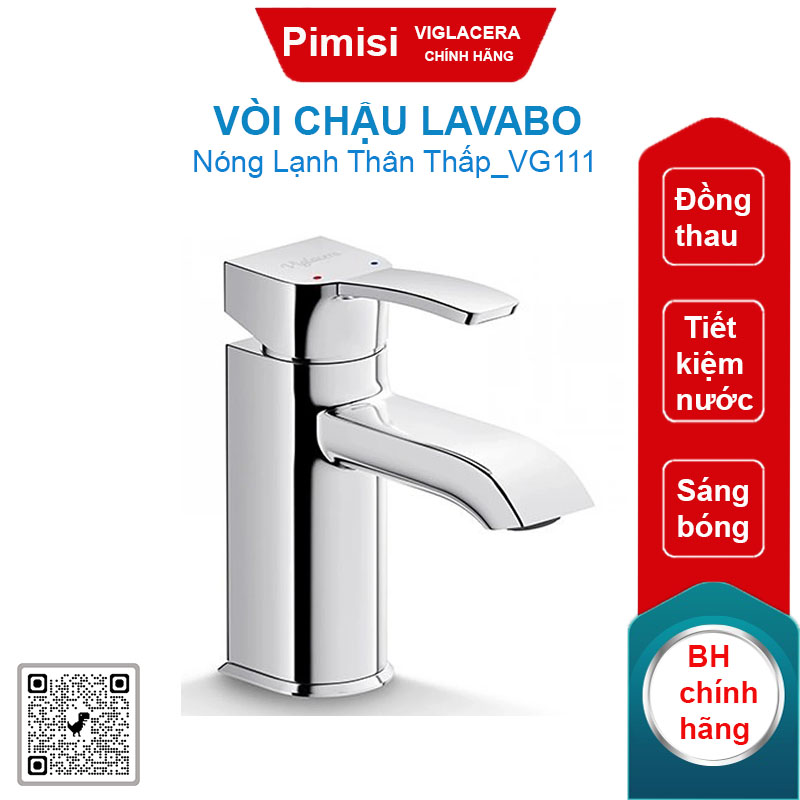 Vòi chậu lavabo nóng lạnh Viglacera VG111 thân thấp