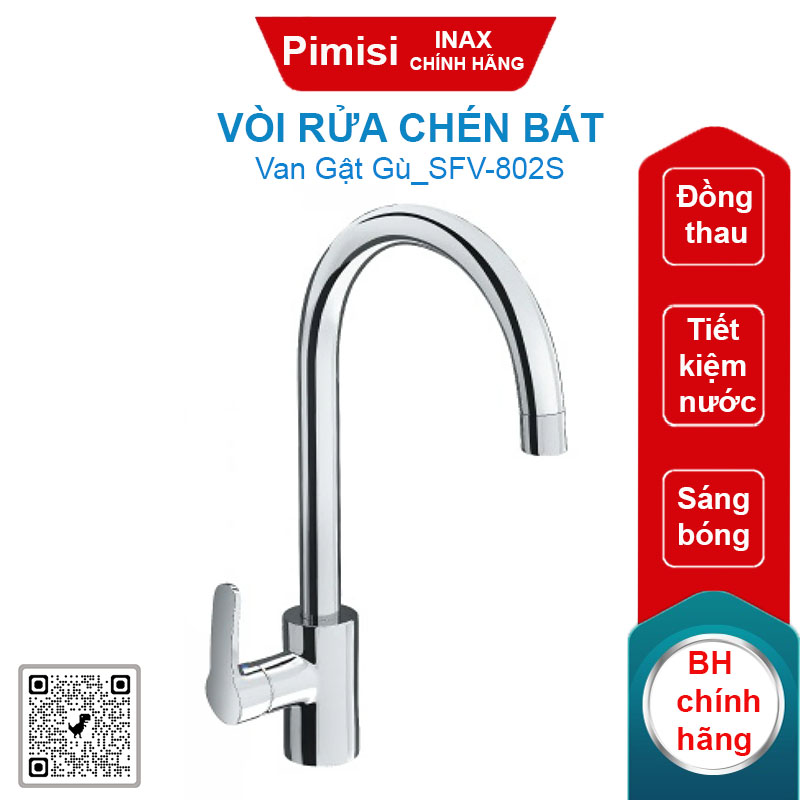 Vòi rửa chén bát nóng lạnh Inax SFV-802S