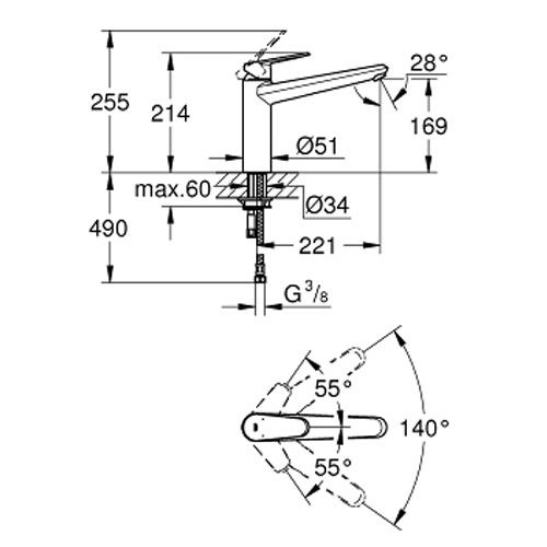 ban-ve-grohe-eurodisc-cosmopolitan-33770002