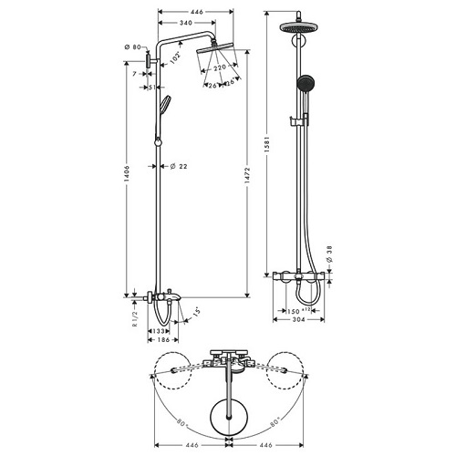 bv-sen-cay-tam-nhiet-do-hansgrohe-croma-220-27223000