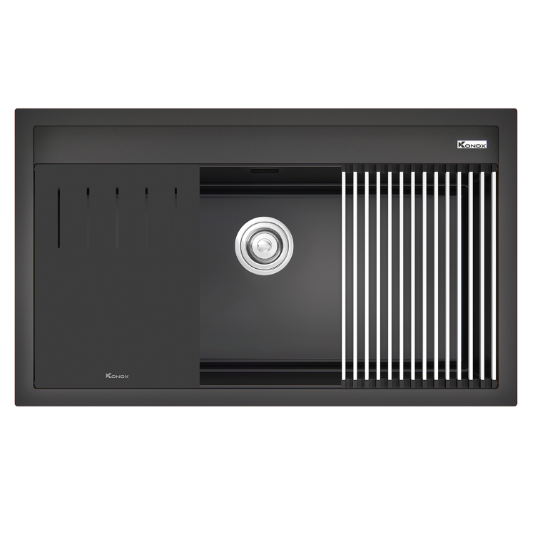 Chậu rửa bát đá Granite Sink Terra Konox 860S Black