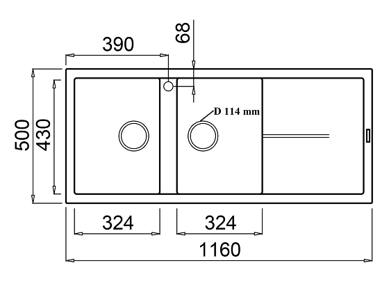 chau-rua-bat-granite-sink-livello-1160-white-silver-bv