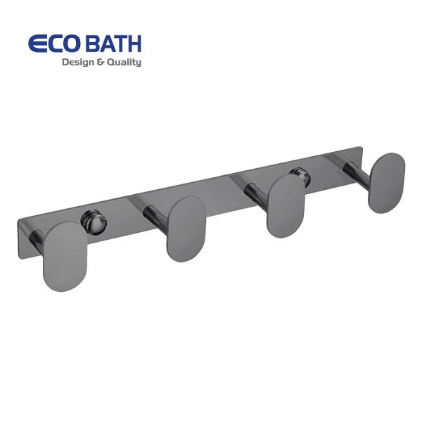 Móc quần áo 4 treo tường màu ghi xám EcoBath EC2005-4BU