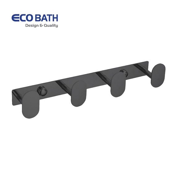 Móc quần áo 4 treo tường màu đen mờ Ecobath EC2005-4MB