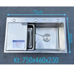 Chậu rửa bát 1 hố Kagol KG7546 (75x46x22 cm)