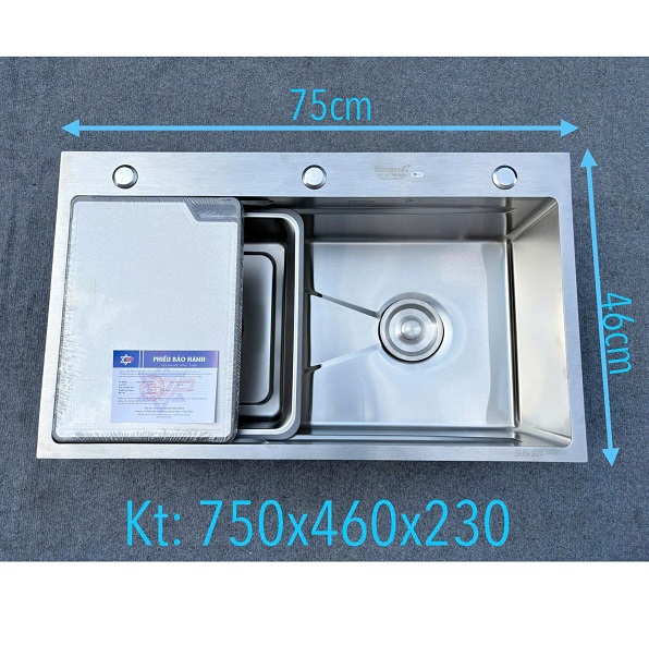 Chậu rửa bát 1 hố Kagol KG7546 (75x46x22 cm)