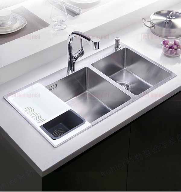 kohler-k-23846t-2hd-na-2 Chậu rửa bát 2 hố cao cấp Kohler K-23846T-2HD-NA