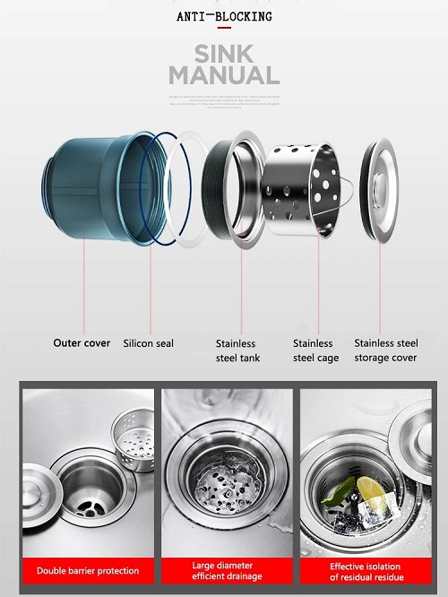 miken20mcrb-8545-3-2 Chậu rửa bát Handmade Inox 304 Miken MKRB-7543L