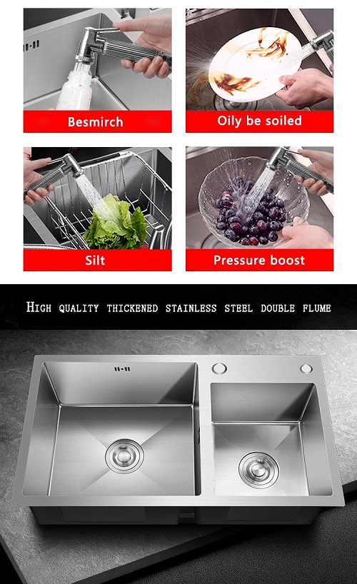 miken20mcrb-8545-7-2 Chậu rửa bát Handmade Inox 304 Miken MKRB-7543L