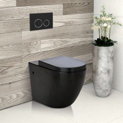 Bồn cầu âm tường đặt sàn màu đen Miken MK-B2376B