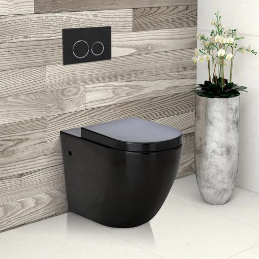 Bồn cầu âm tường đặt sàn màu đen Miken MK-B2376B